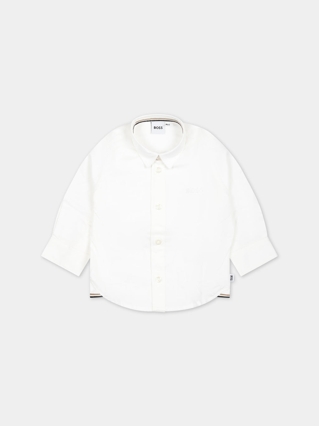 White shirt for baby boy with logo